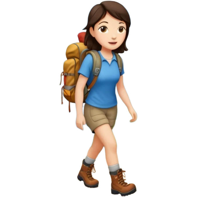 Brunette walking in scenic route emoji