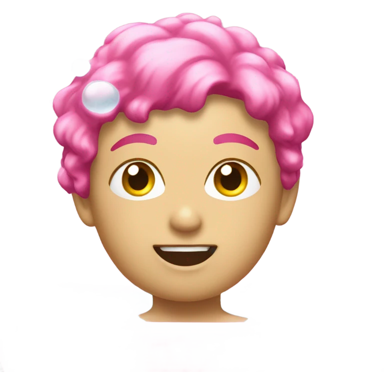 Pink glitter bathtub with bubbles  emoji