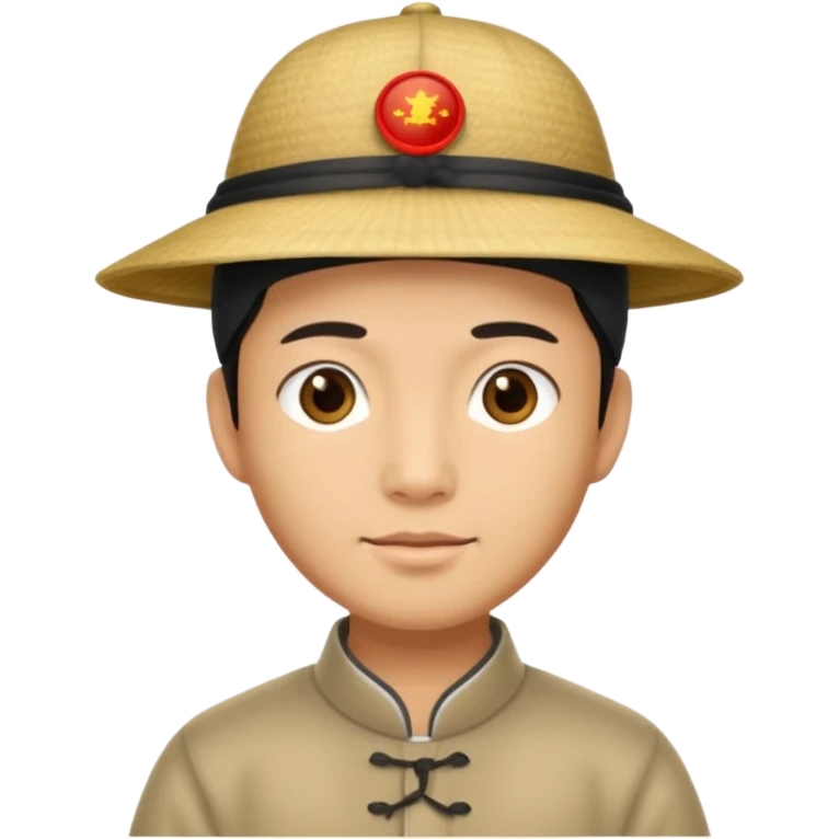 chinese male in 1800s, with chinese hat emoji