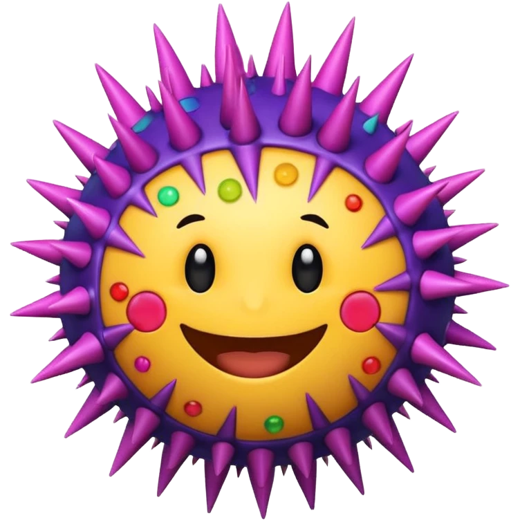 cute virus with many spike emoji
