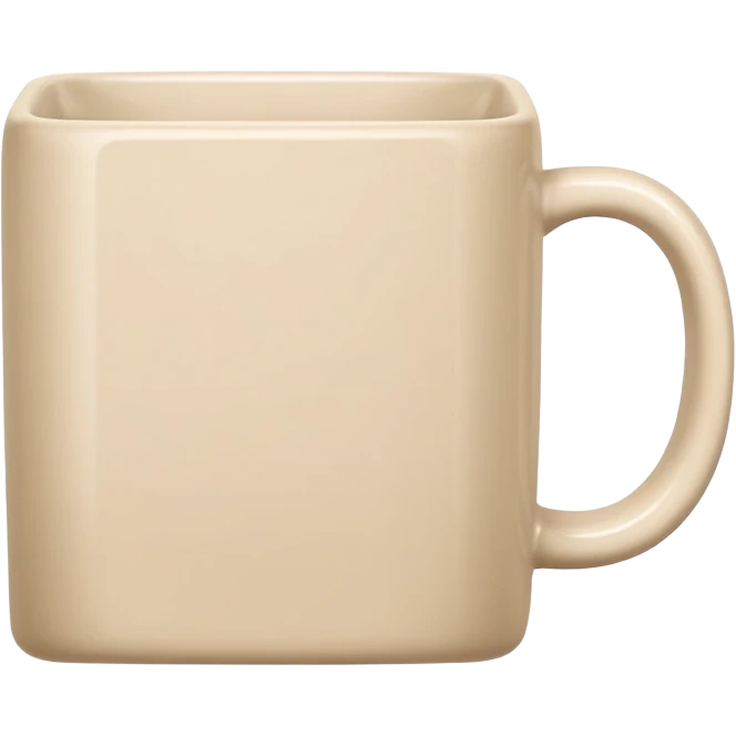 Pale beige square mug  emoji
