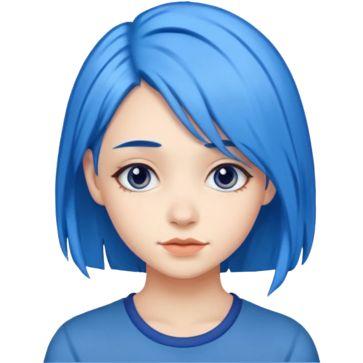 Blue hair girl  emoji