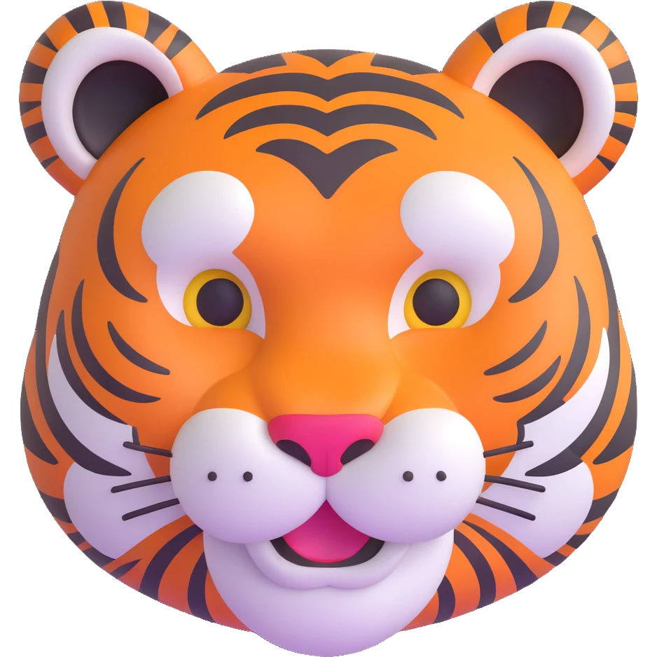 happy tiger face emoji