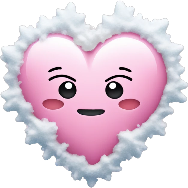Pink heart with snow emoji