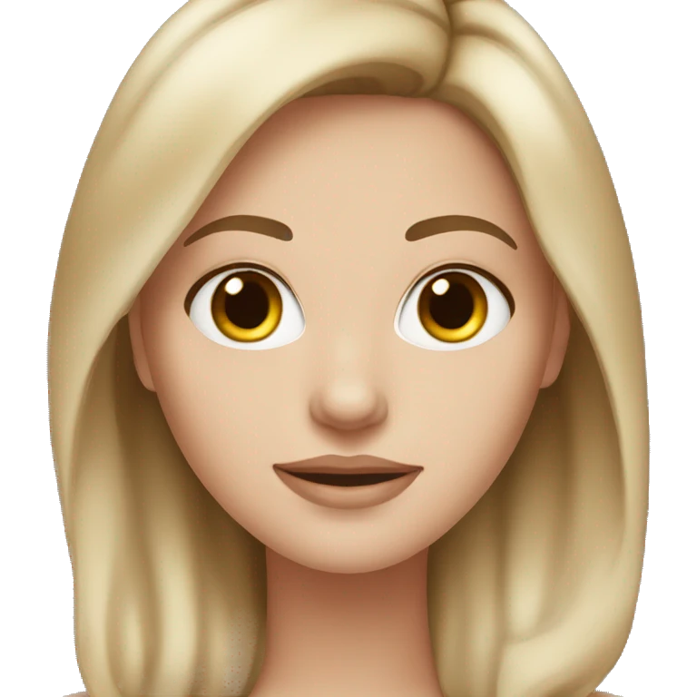 White girl brown hair emoji
