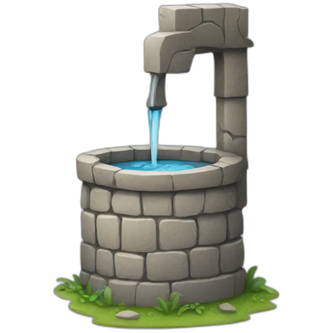 a water well made out of stone emoji