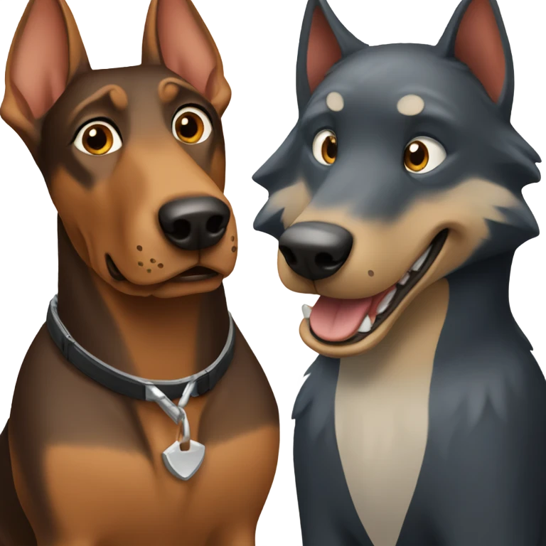 one doberman AND one wolf  emoji