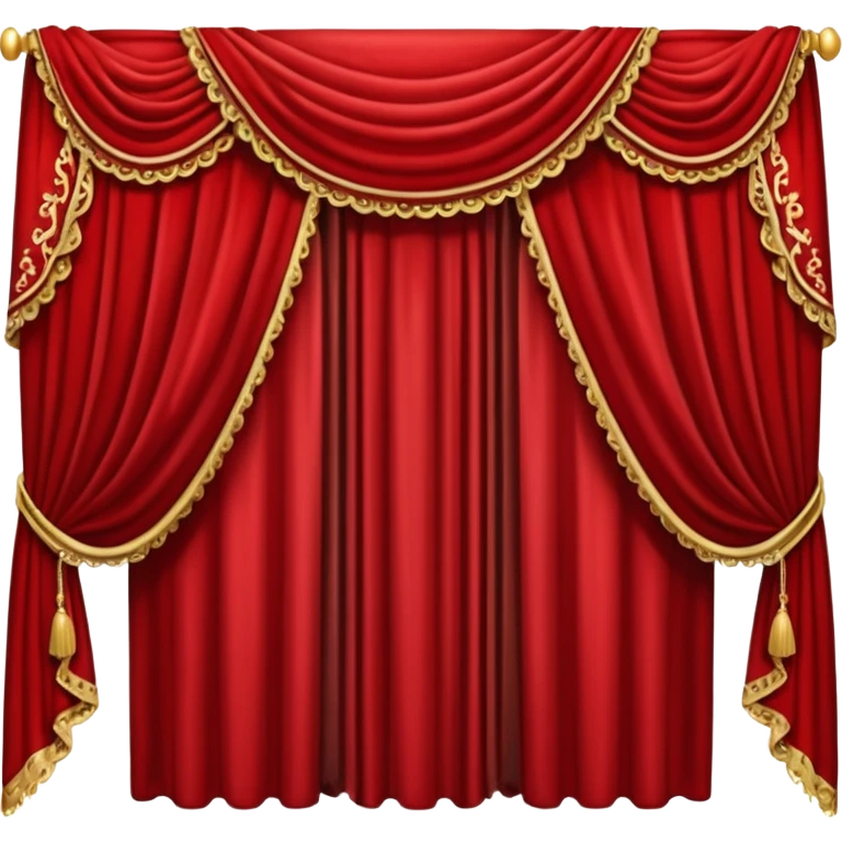 Simple, opened red curtains  emoji