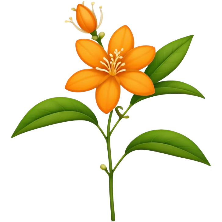 single Orange Jasmine, straight stem emoji