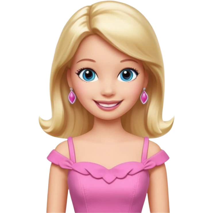 barbie wear pink dress emoji
