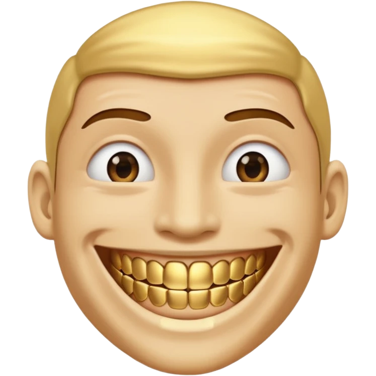 An emoji checking it's grillz lyk a rapper  emoji