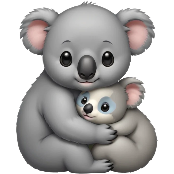 Cute koala bear with a baby koala  emoji