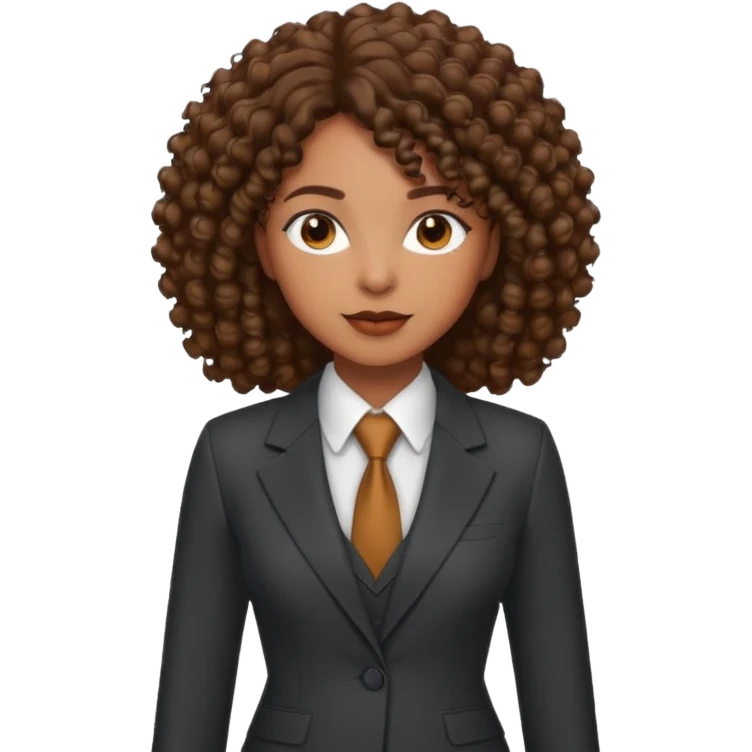 curly-haired black woman in a suit emoji