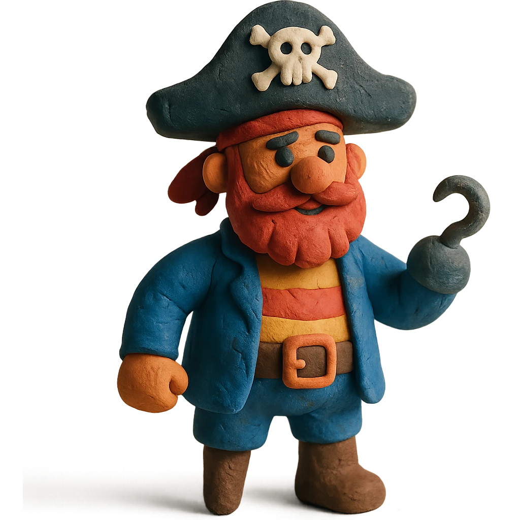 claymation style pirate emoji