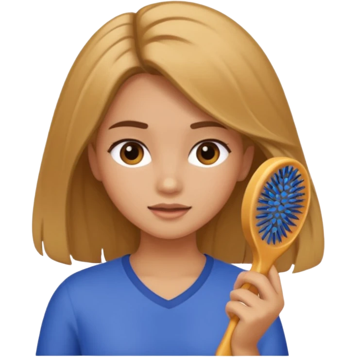 Chica peinándose el pelo emoji