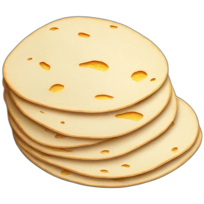 Small Stack of flour tortillas with some grill marks emoji