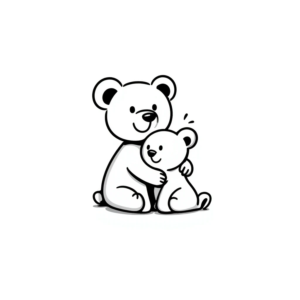 Teddy hugging another teddy emoji