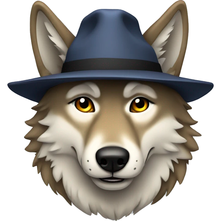 wolf with a hat emoji