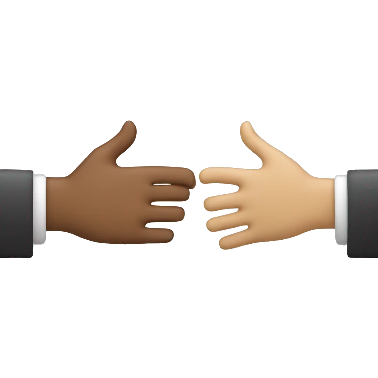 human and ai doing handshake emoji