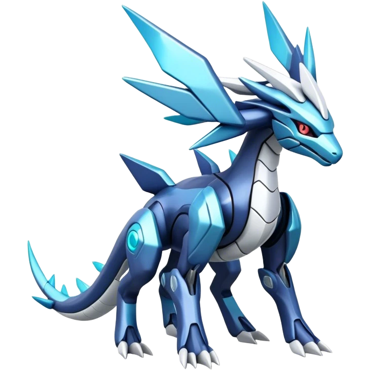 Futuristic Kyurem-dialga-suicune-hybrid, full body emoji