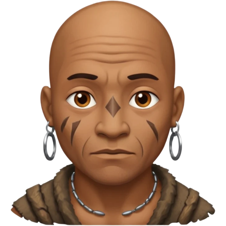 Bald Stone Age Man – Earrings, scars, rugged look.


 emoji