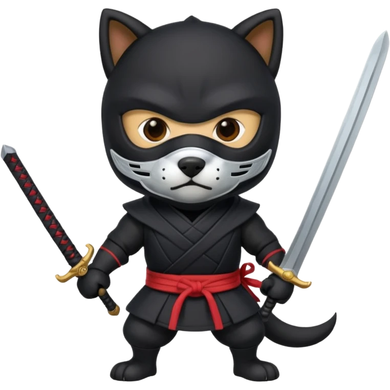 dog ninja with sword emoji