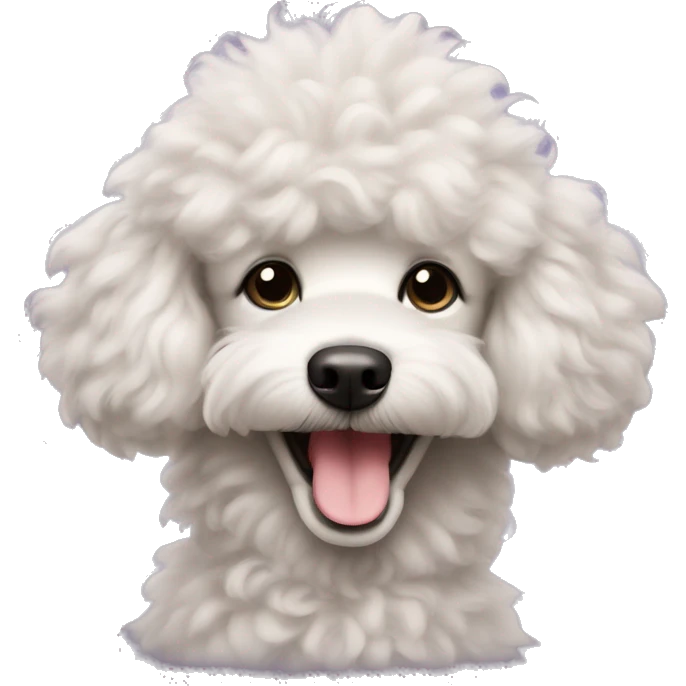 fluffy poodle smiling emoji