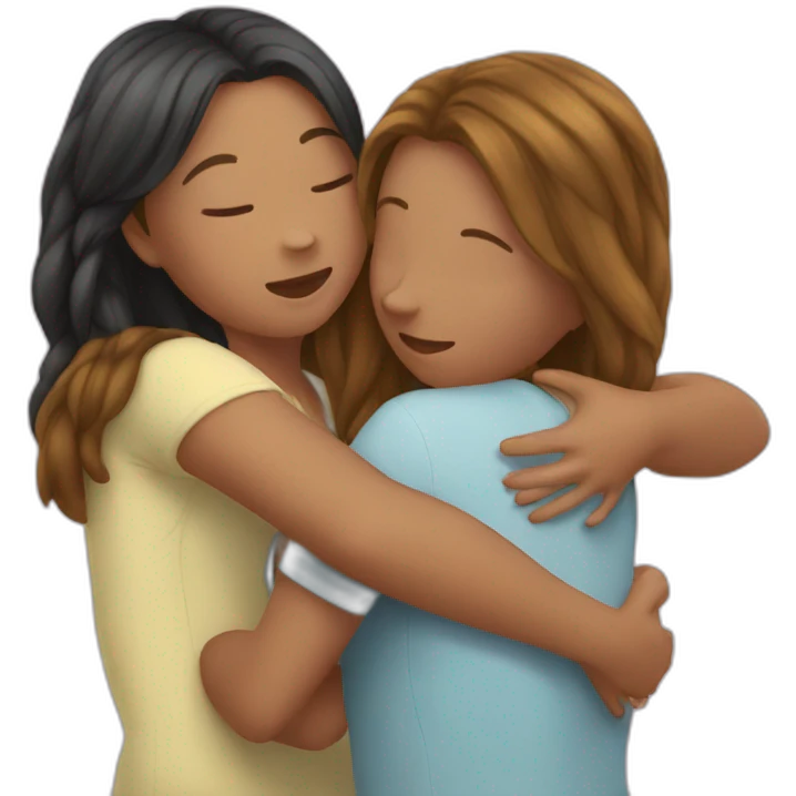 Girl hug her friends  emoji