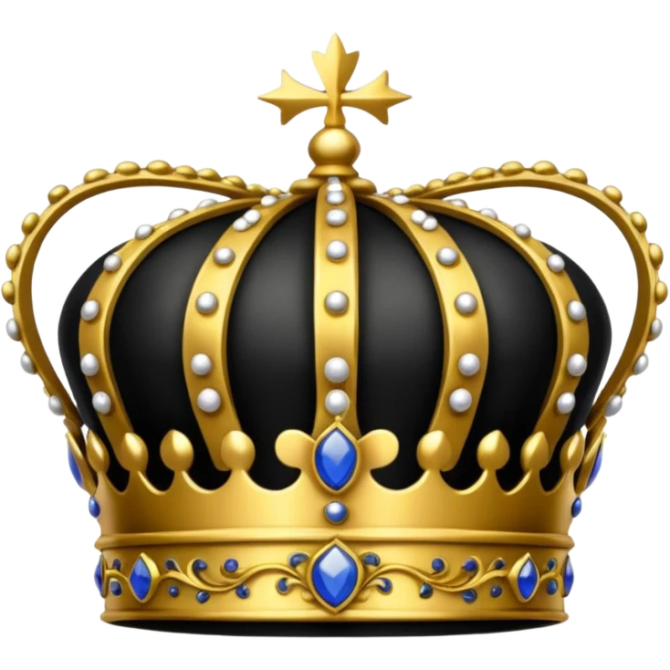 can you make some kind of royal crown crest thats black and gold please emoji
