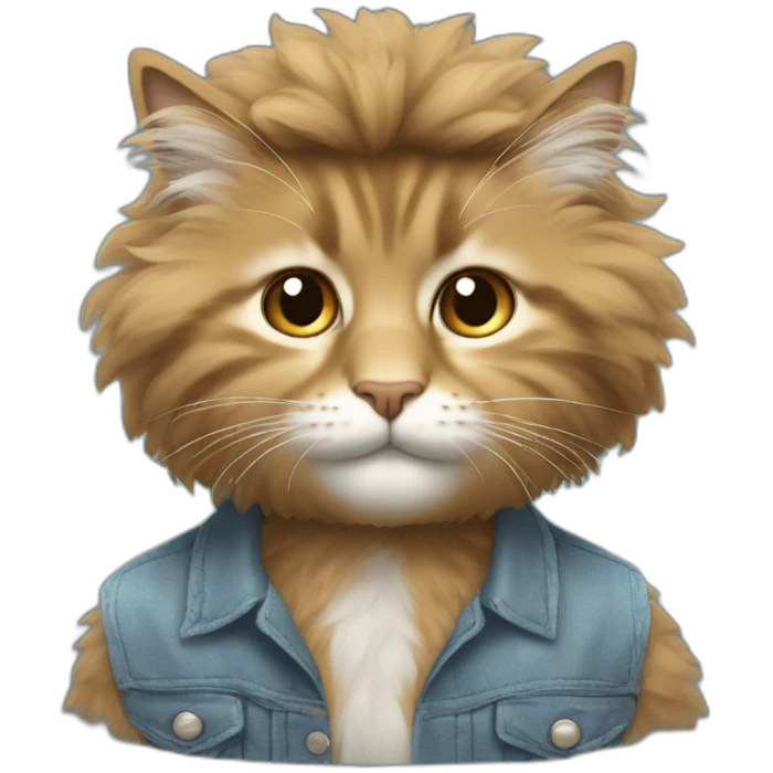 Bob ross, cat in hair emoji