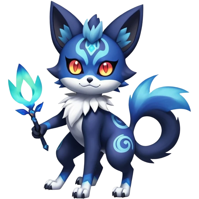 Shiny Evil mExotic Badass Colorful Ethereal Royal Mysterious Gothic Meowstic-Zorua-Litten-Noibat-Pokémon-Fakémon-hybrid-creature (full body) with random pattern-markings emoji