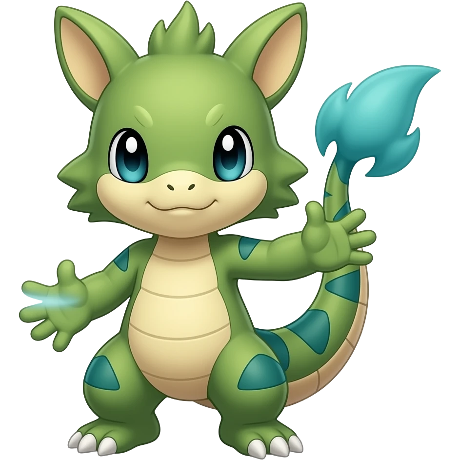 Treecko-Sceptile-Celebi-hybrid full body emoji