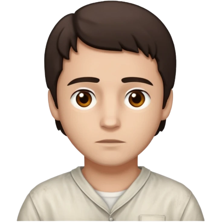 Jack Bolton from Poison with light skin, brown eyes, dark brown hair, ivory inmate outfit  emoji