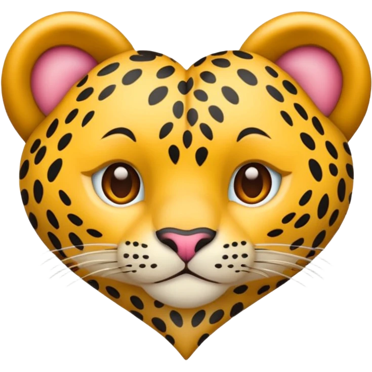 Emoji corazón con estampado de leopardo blanco  emoji