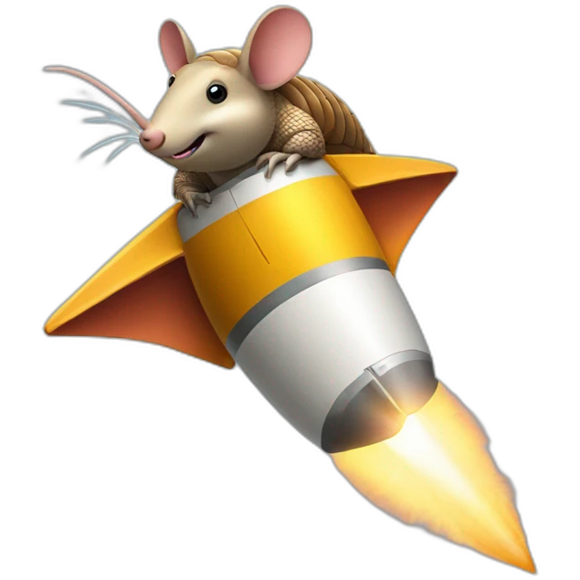 armadillo on a rocket emoji