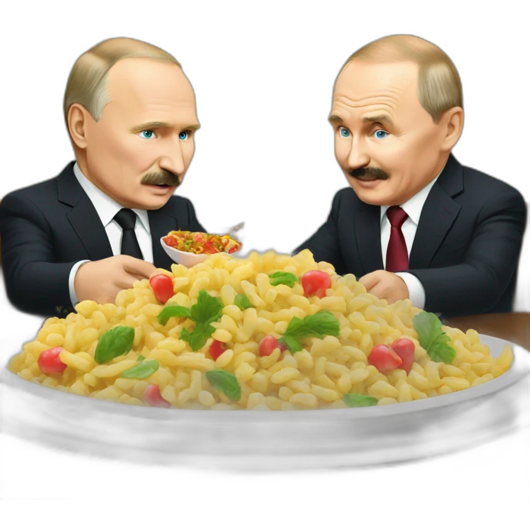 Putin and lukashenko eating emoji