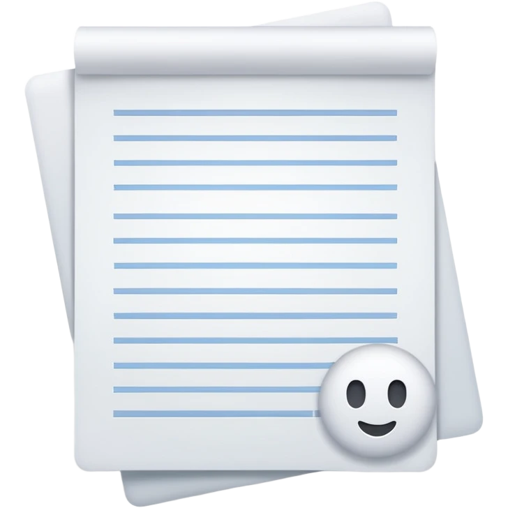 Sheet of paper with text emoji