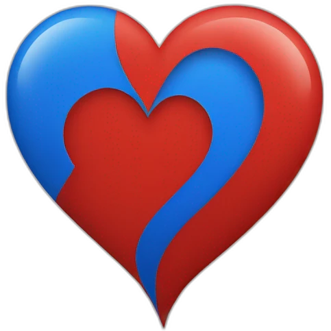 Coeur rouge et bleu emoji