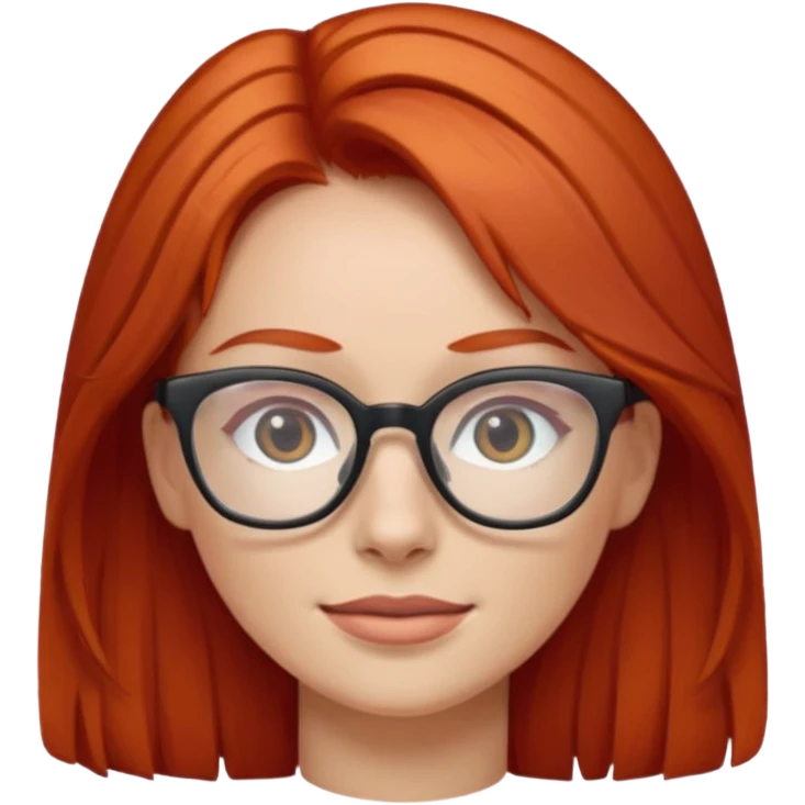 red-haired woman wearing glasses emoji