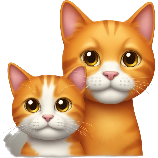 Big orange cat AND small tricolour kitty emoji