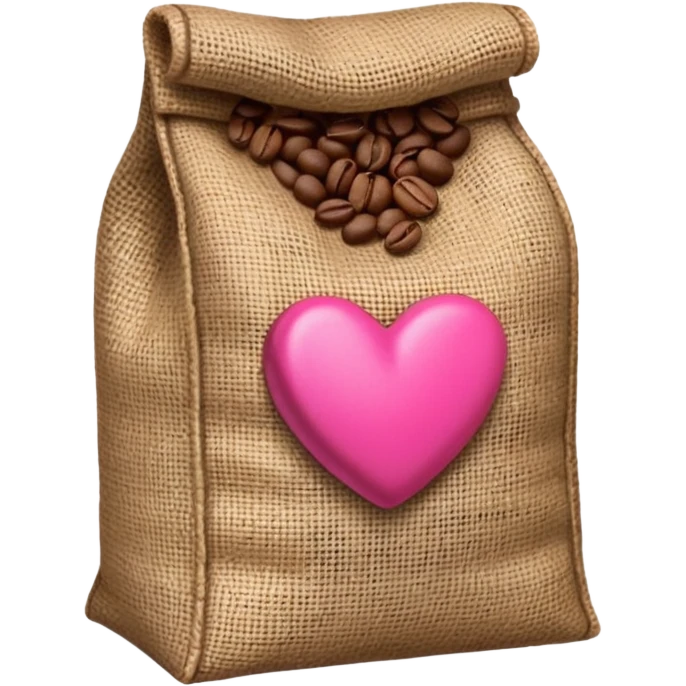 pink bag of coffee beans emoji