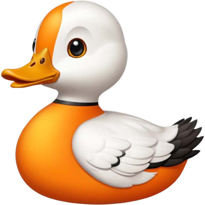 orange whit duck beak and black dot eyes cartoon style emoji
