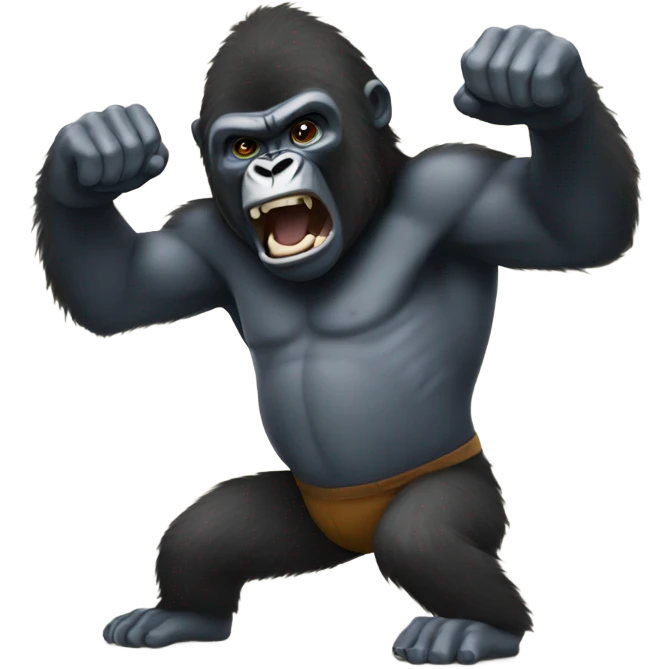 Gorilla punching emoji