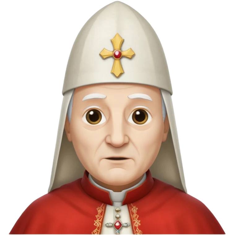 ancient pope with conical hat, white, half body emoji