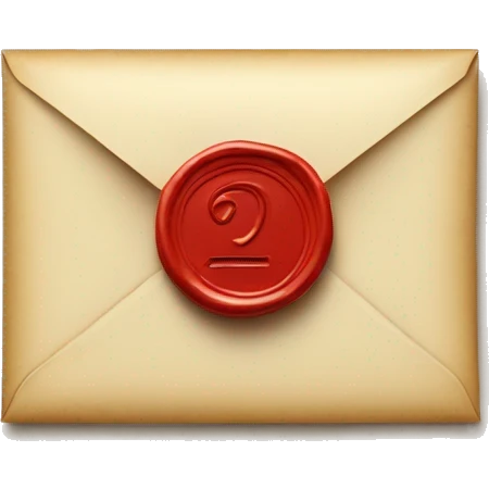 an envelope with a wax seal emoji