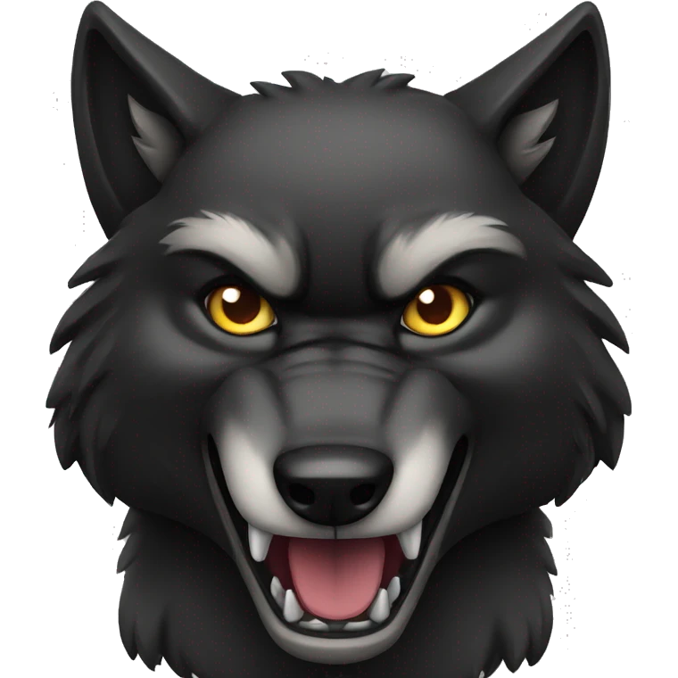 black angry wolf emoji