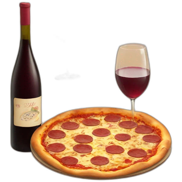 Pizza and wine emoji