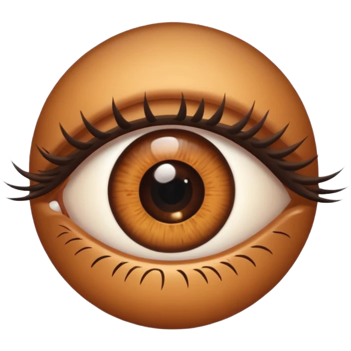 Braunes Auge mit Wimpern extensions  emoji