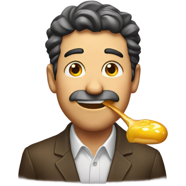 man drooling honey emoji