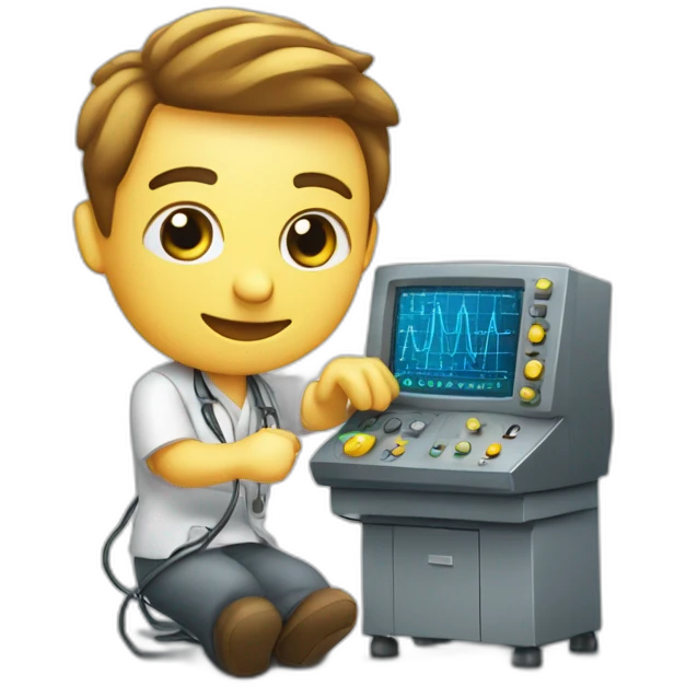 technicien biomédical sur un oscilloscope emoji